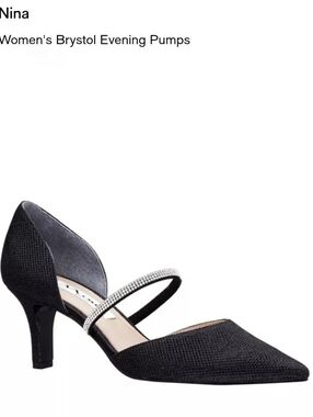 Nina Brystol Evening Pumps in BLACK Size 6.5M NIB MSRP $89